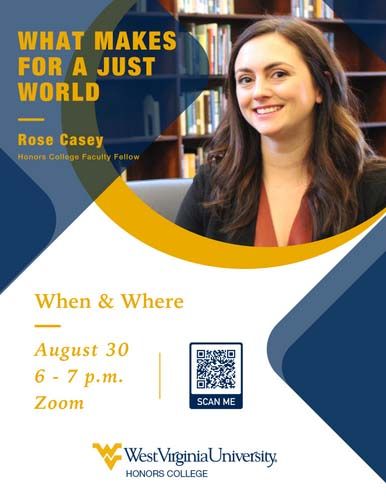 A poster advertising Rose Casey's Honors Faculty Fellow Lecture that notes the information found to the right.